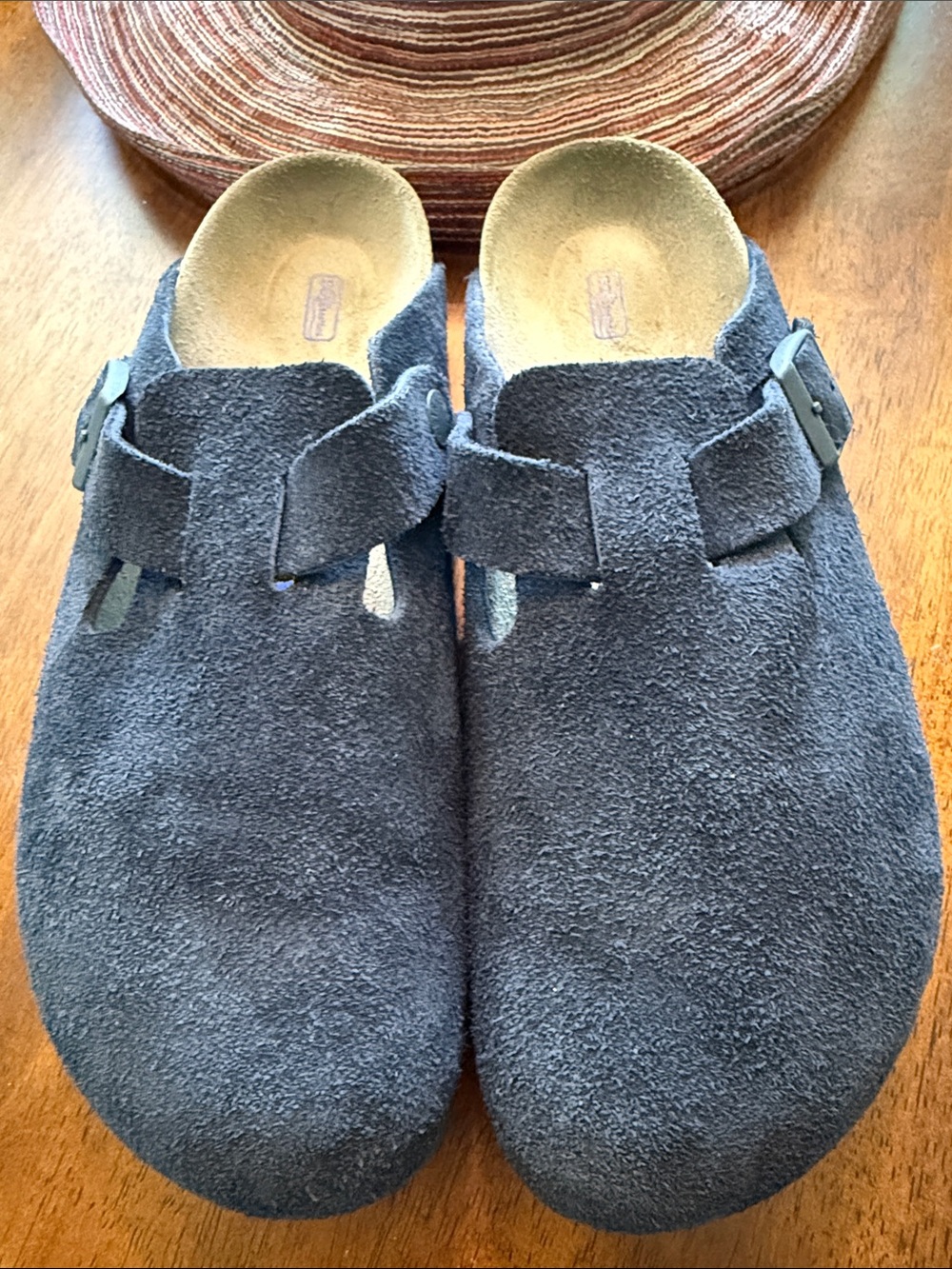 Birkenstock Boston Soft Footbed Suede Clogs Midnight Navy Blue EU 39